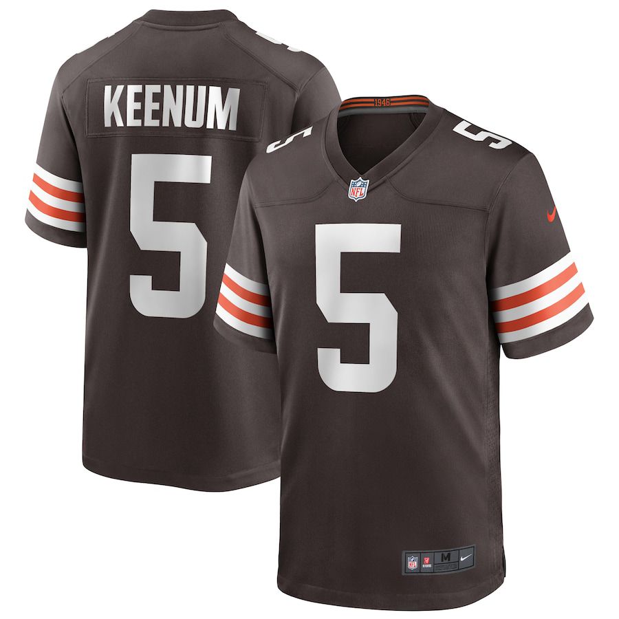 Men Cleveland Browns 5 Case Keenum Nike Brown Game Player NFL Jersey
